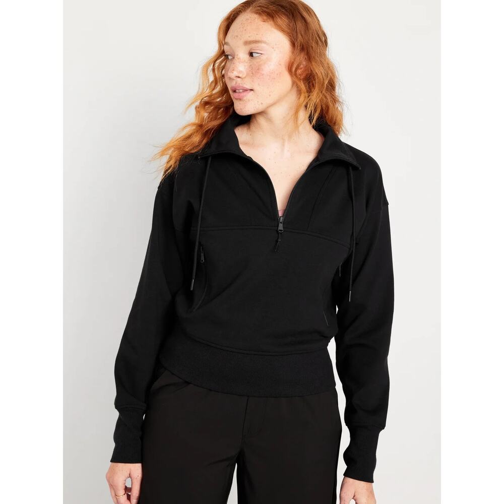 Old Navy Active Black Dynamic Fleece 1/2 Zip Jacket Small Pullover Sweatshirt